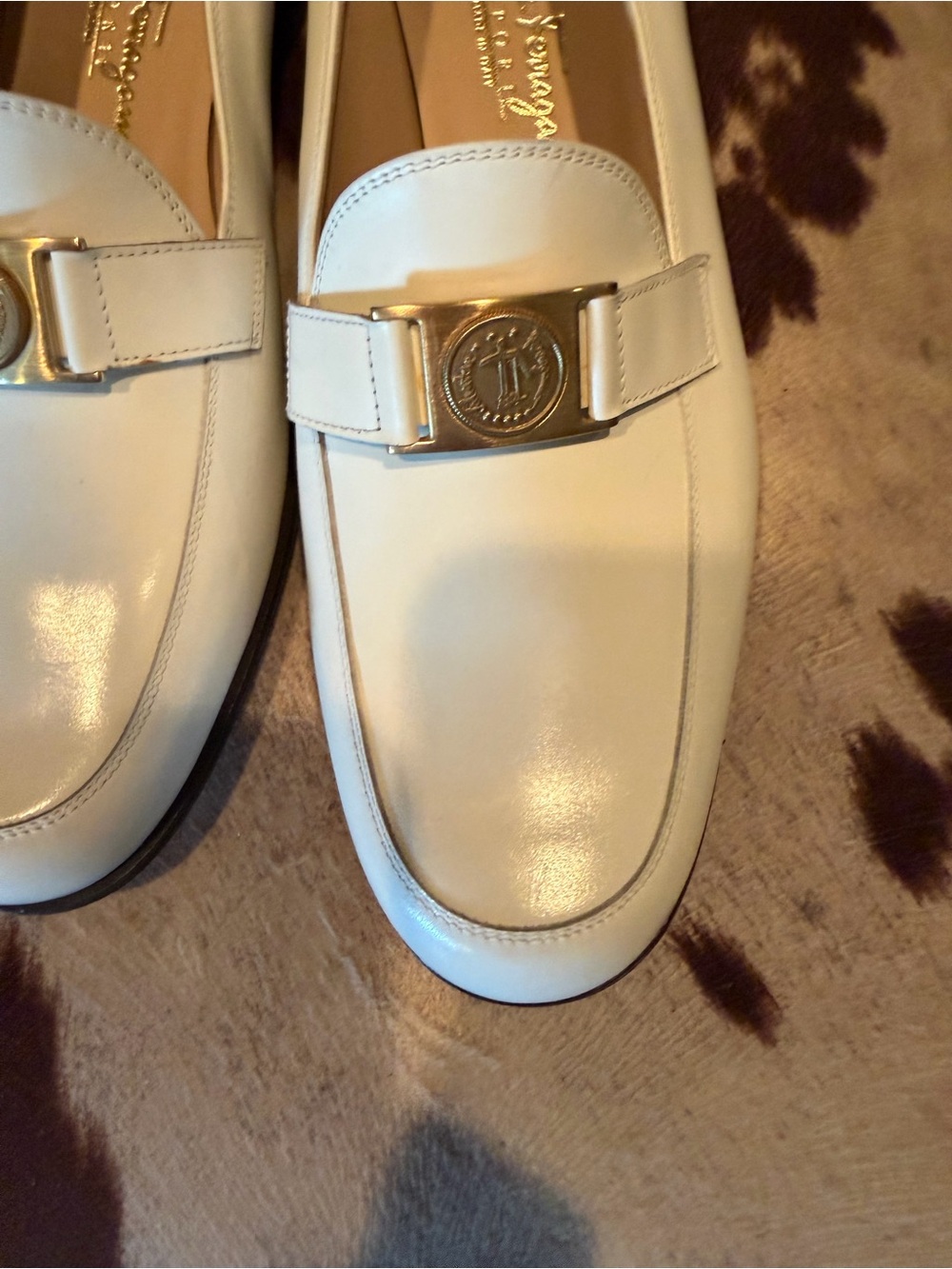 Salvatore Ferragamo White Leather Bit Loafers - Picture 3 of 7